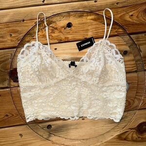 NWT EXPRESS ALLOVER LACE CROPPED CAMI